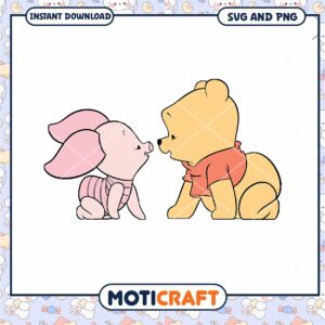 Cute SVG of Piglet and Pooh for Instant Download Fun
