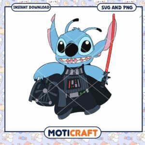 Cute Stitch Darth Vader SVG Instant Download Art Design