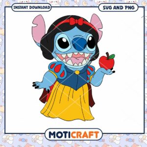 Cute Stitch Snow White SVG Download for Crafting Fun