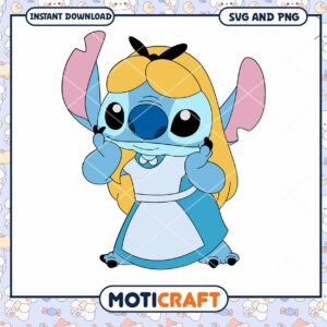 Cute Stitch as Alice SVG Download for Crafting Fun