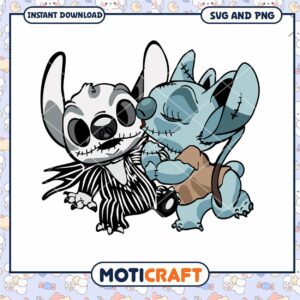Cute Stitch and Jack Skellington SVG Art Download DIY