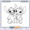 Cute Stitch and Angel Coloring SVG for Kids Download 2 Cute Stitch and Angel Coloring SVG for Kids Download