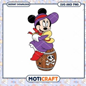 Cute Pirate Minnie Mouse SVG Digital Download Image