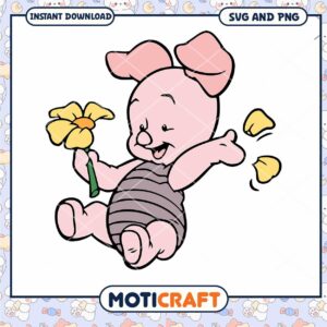 Cute Piglet with Flower SVG for Fun Crafting Projects