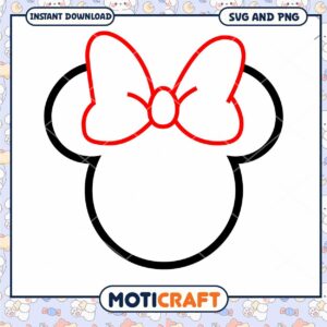 Cute Mouse Head with Bow SVG File for Crafting Projects