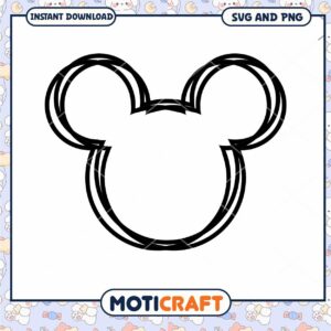 Cute Mouse Head Outline SVG Download for Craft Projects