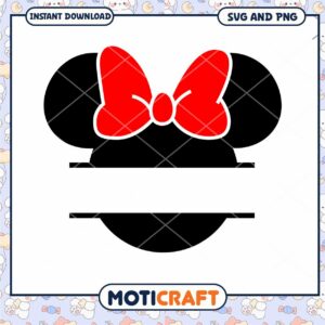 Cute Mouse Bow SVG Template for Crafting Projects