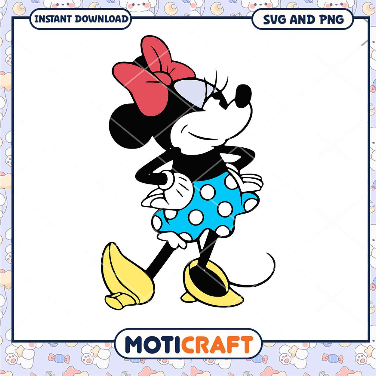 Cute Minnie Mouse SVG Vintage Design for Crafts and Decor Cute Minnie Mouse SVG Vintage Design for Crafts and Decor