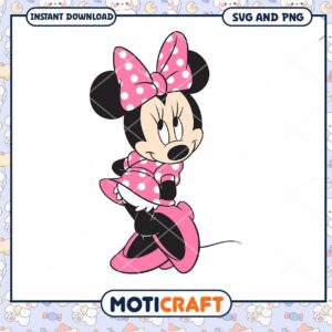 Cute Minnie Mouse SVG Design for Instant Download PNG