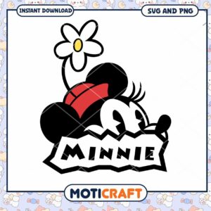 Cute Minnie Mouse SVG Design Flower Instant Download