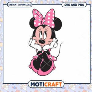 Cute Minnie Mouse SVG Clipart for Instant Download Digital Art