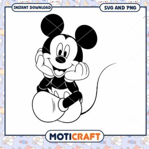 Cute Mickey Mouse Illustration SVG Instant Download File
