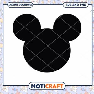 Cute Mickey Mouse Head SVG Silhouette for Crafting Fun