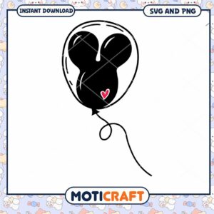 Cute Mickey Mouse Balloon SVG Craft Design Perfect Gift