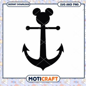 Cute Mickey Mouse Anchor SVG Design for Downloads