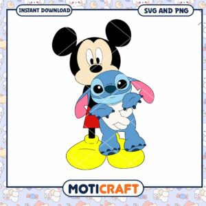 Cute Mickey and Stitch SVG Download for Crafts and Design