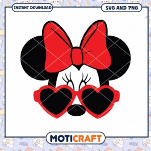Cute Heart Sunglasses Minnie Mouse SVG Design Download