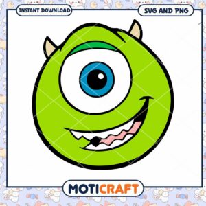 Cute Green Monster SVG Design for Instant Download