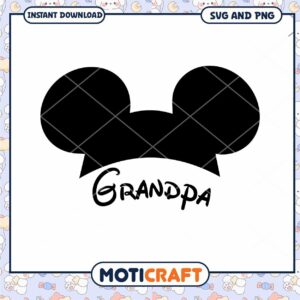 Cute Grandpa Mickey Mouse SVG Design for Instant Download