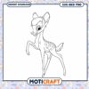 Cute Fawn Illustration for Coloring SVG Download File