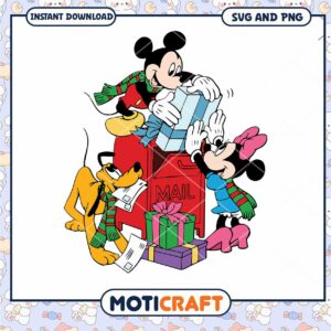 Cute Disney Characters Holiday SVG and PNG Download
