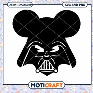 Cute Darth Vader Mouse Head SVG Download for Crafts