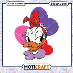 Cute Daisy Duck SVG Design for Instant Download Art