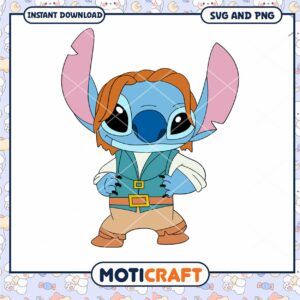 Cute Cartoon Stitch Character SVG Instant Download Art