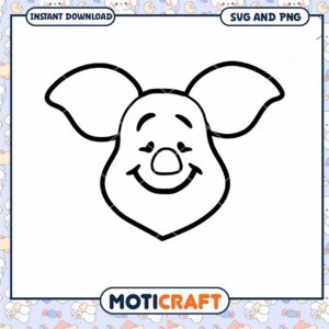Cute Cartoon Pig SVG Clipart for Kids Crafts Download