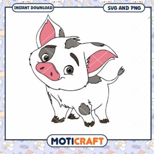 Cute Cartoon Pig SVG Downloadable Design for Kids