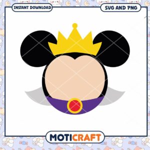 Cute Cartoon Mouse Queen SVG and PNG Instant Download