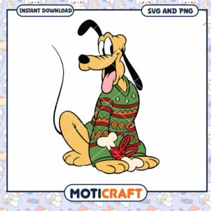 Cute Cartoon Dog Wearing Sweater SVG and PNG Download