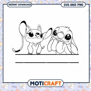 Cute Cartoon Characters Coloring Page SVG Download