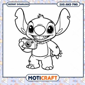 Cute Cartoon Character with Camera SVG Digital Download