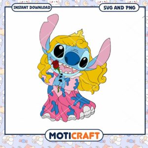 Cute Cartoon Character SVG Flower Dress Design Download