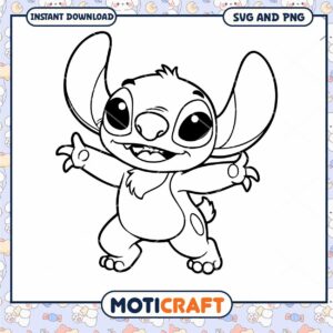 Cute Cartoon Character Coloring Page SVG Downloadable Art