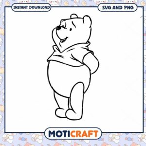 Cute Cartoon Bear SVG Instant Download PNG Format Design