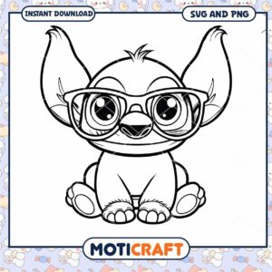 Cute Cartoon Animal with Glasses SVG Instant Download