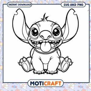 Cute Cartoon Alien Character SVG Instant Download Art