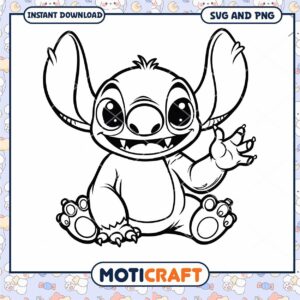 Cute Cartoon Alien Character Coloring Page SVG Download
