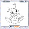 Cute Bunny SVG Coloring Page for Kids Instant Download