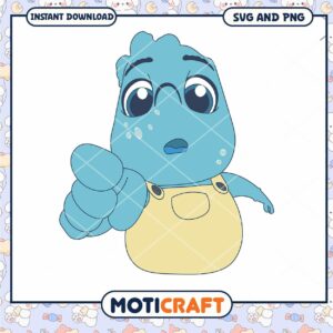 Cute Blue Character SVG Downloadable Design File