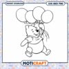 Cute Bear with Balloons SVG Coloring Page Download 1 Cute Bear with Balloons SVG Coloring Page Download