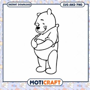 Cute Bear Character SVG Design for Instant Download