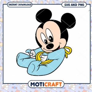 Cute Baby Mickey Mouse SVG and PNG Instant Download