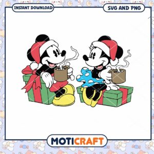Cozy Christmas Mickey and Minnie SVG Digital Download