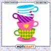 Colorful Stacked Teacups SVG File for Instant Download 1 Colorful Stacked Teacups SVG File for Instant Download