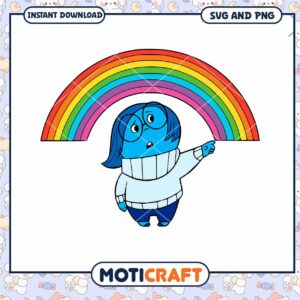 Colorful Rainbow Graphic with Cartoon Character SVG PNG