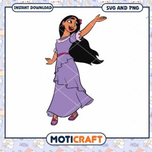 Colorful Princess Character SVG Instant Download Design