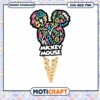 Colorful Mickey Mouse Ice Cream Cone SVG Instant Download Artwork